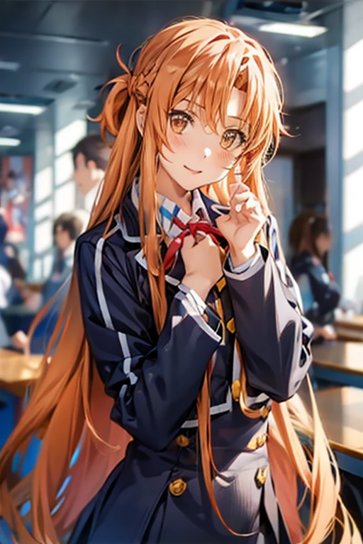 Yuuki Asuna, yuuki asuna, school uniform, neck ribbon, jacket, collared shirt, skirt, long sleeves, buttons, french braid,