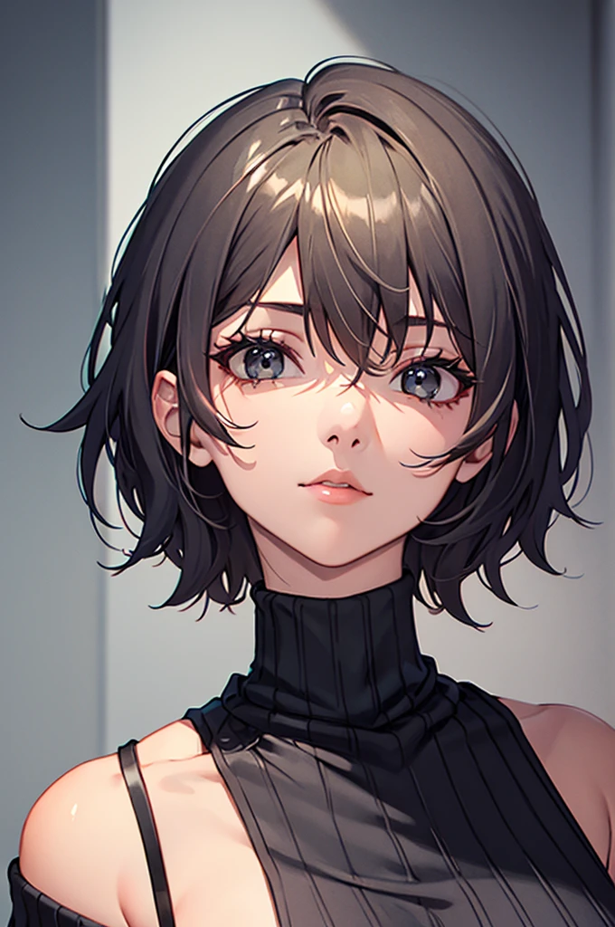 Masterpiece、Cinematic、Highest quality、Super detailed、Detailed clothing、Clear Face、Detailed face、Detailed skin、1人のgirl、14 years old、girl、、、Embarrassing、blush、Looking down、Loose wearing、A dark room、Blackout、Cute Pozu