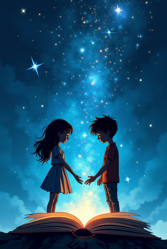 iridescent galaxy, universe, beautiful stars, drawing happy couple, holding hands, mysterious art, mystery of the universe, fantasy art