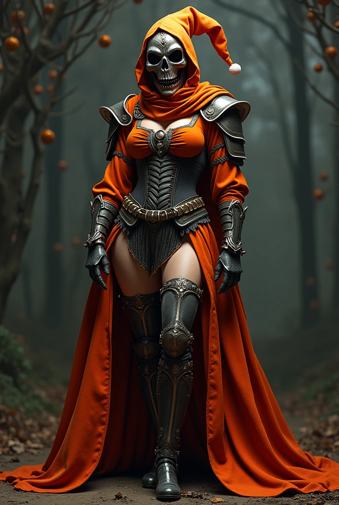 Red Riding Hood becoming the Big Bad Wolf, big breasts, frontal, full-length, looking at the camera, facing the audience, standing pose, forest background, three-dimensional light, detailed full-body concept, sleek digital concept art, beautiful full-body concept art, art trend, CGsociety full-length, huge breasts, tall, wide hips, huge bursting breasts