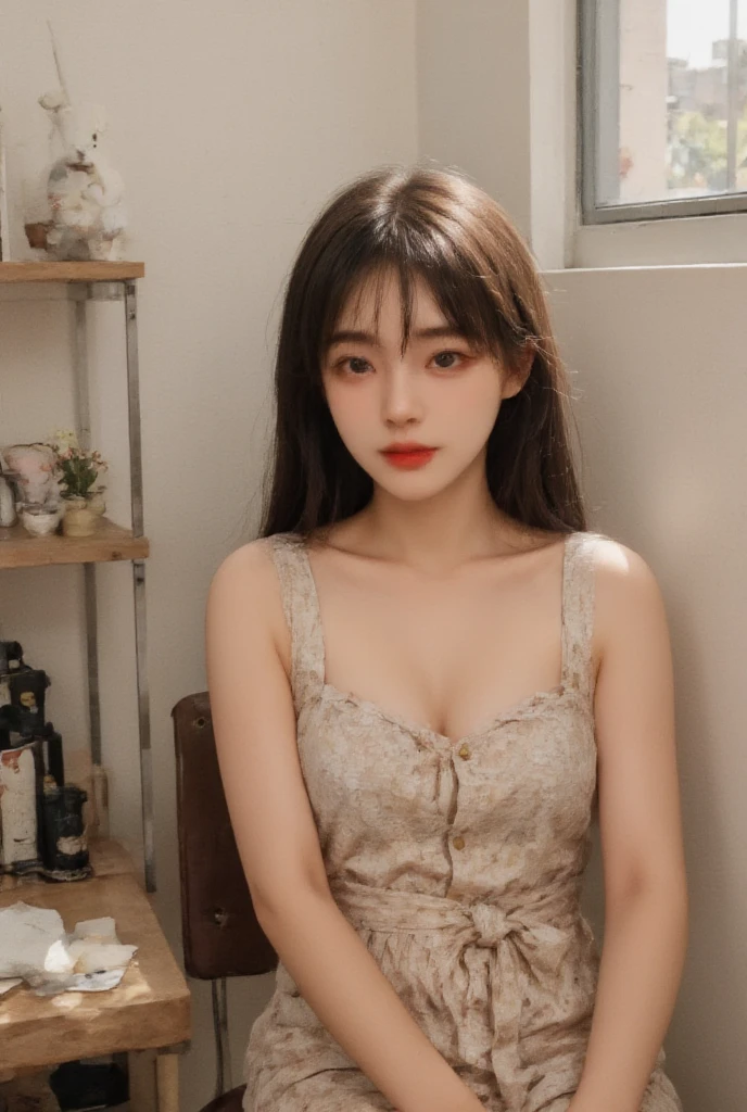 (In reality, high resolution:1.3),
korean girl, very beautiful face, (photo realistic:1.4),(masterpiece, 4K, best quality, ultra detailed),studio shoot,pictorial,photography,realistic eyes, Ultra-Detailed Face, Detailed Lips, normal hand, glossy lips, glossy face, simple background