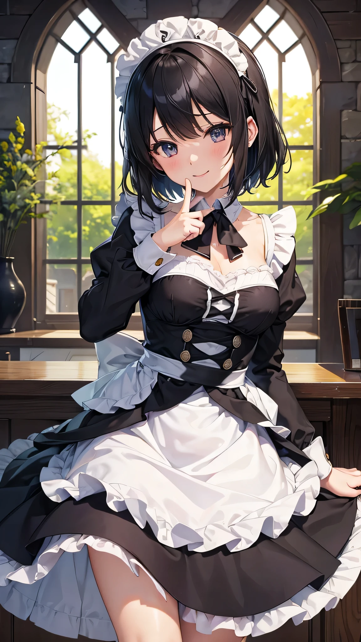 Black and white costumed anime, Sakimi-chan Frank Franzeta, (software) At work, everyone, Painted in an anime artist's studio, Cute sexy ass, Trending on cgstation, makoto shinka, Created by Anime Painter Studio, rossdraws Sakimimi-chan, Detailed digital anime art,Becoming a Rocking Horse