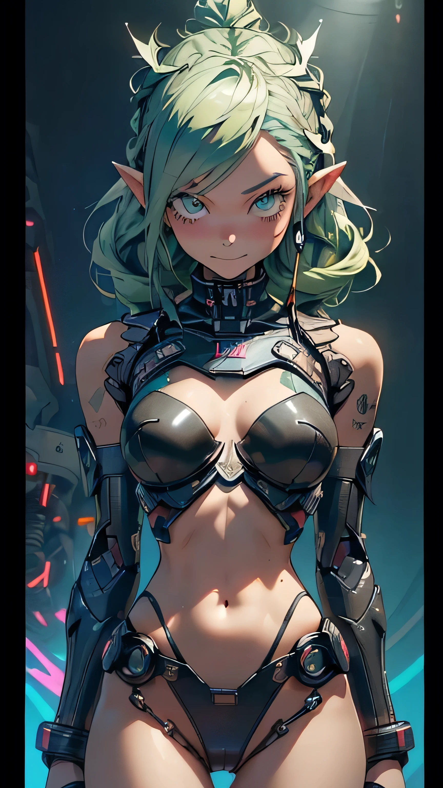 elf arm with technology (bionic hand), fantasy style