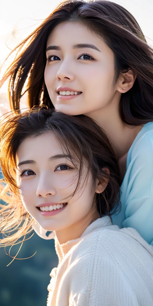 Two women、Two people having fun、Two people hugging and kissing、(8K、top-quality、Master pie:1.2)、(the hair、_Style)、(hentail realism、Photorealsitic:1.37)、top-quality、Master pie、Full glass shower、Two people were drenched、[Bigboobs]、Two models with different atmospheres、back Lighting、Camera angle with background facing up、Hands holding hair to ears、The room was pressed against the glass、shot in natural light from morning to noon、Hair arrangement and summer yukata style according to the trend of 2023、Three years for two Japan、hentail realism、hentail realism、super detailing、Beautiful facial features、Sixteen years old、女優、Japanese and half of the Japanese models、Elaborate CG、Plump style、adolable、Lady、Long model and bob model for 3 years Japan、Hair gets wet、Delicate skin type、Delicate hair details，softness、The model's hair color is slightly lighter and softer、Gloss makeup、Yukata has a cute impression with gentle colors、healed、beautiful female k-pop idol、huge-breasted、gigantic cleavage breasts、Mouth slightly open、Close-up portrait