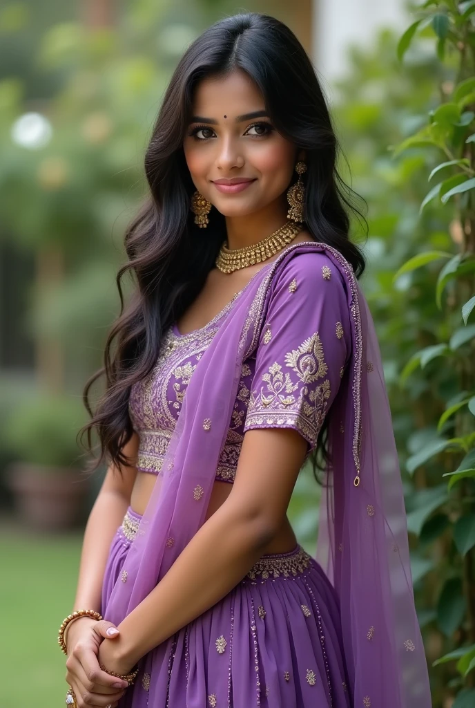 professional portrait photo, fully dressed, beautiful, 25-year-old, wearing elegant Mauve Mekhela Chador (Assamese traditional attire), simple pure white background, desiespresso