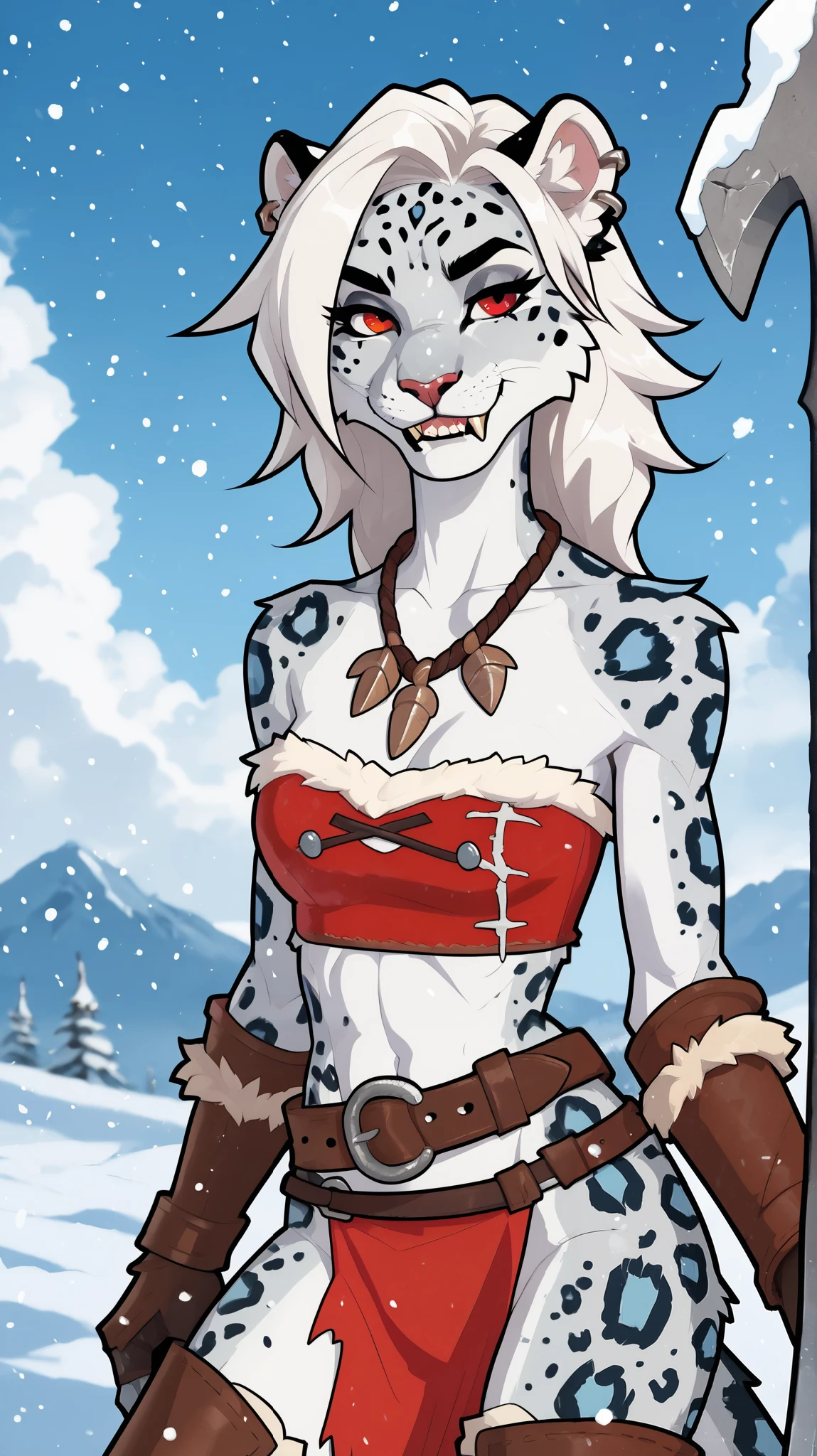 Anthropomorphic snow leopard, green eyes, Brown hair, long curls, girl, age: 10 years, short, Baby's bodyсложение, Baby's body, baby breasts, Flat chest, baby head, baby face, naked, orange nipples, orange vagina, orange anus, age vagina, bare belly, navel, lying in an armchair
