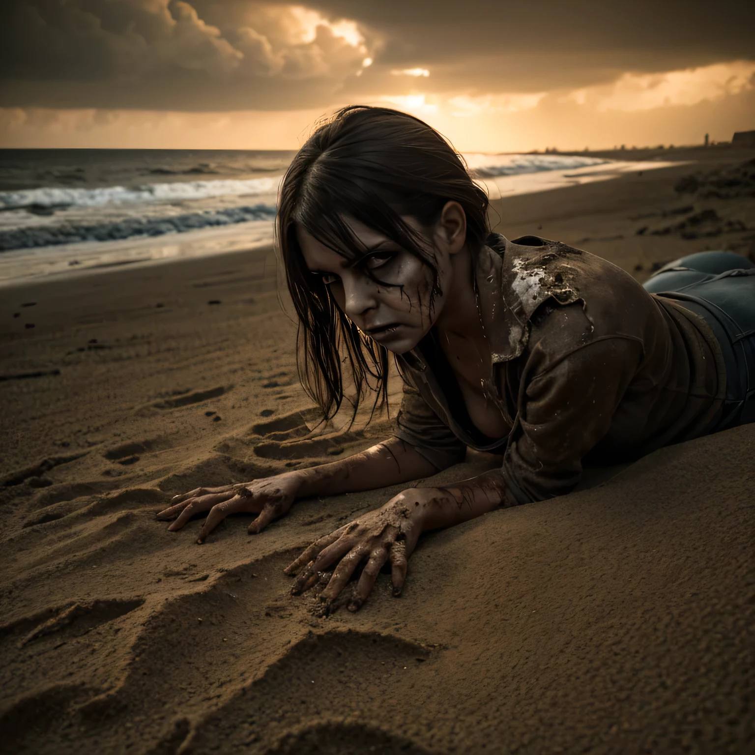Sand ground、Vacant land、Ominous sky、