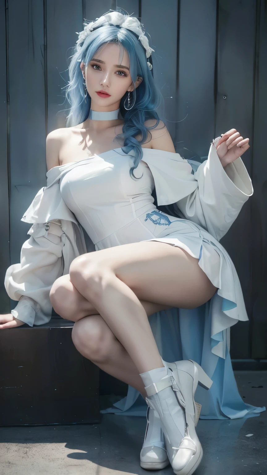 Imperial sister，A detailed eye，Snow Queen，put the crown on your head，Detailed facial expressions，Ripe body，Tall figure，the number，legs long，4K，k hd，fleshy feeling，White translucent lace，Fair and plump figure，Nice face，Cherry small mouth，beautiful and delicious（3D royal sister），a plump buttocks，gloss gel coat，Vampire queen wears luxurious dress，Crystal Gem Crown，