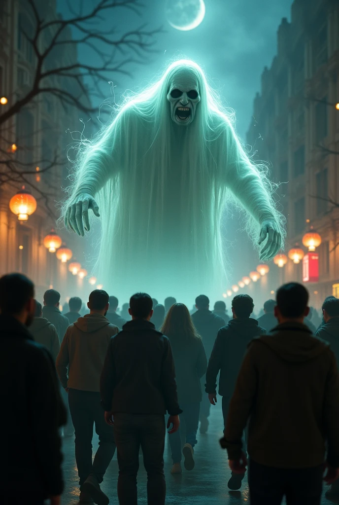 Ghost Me Horrifying scene of ghosts with people on Josna night - SeaArt AI