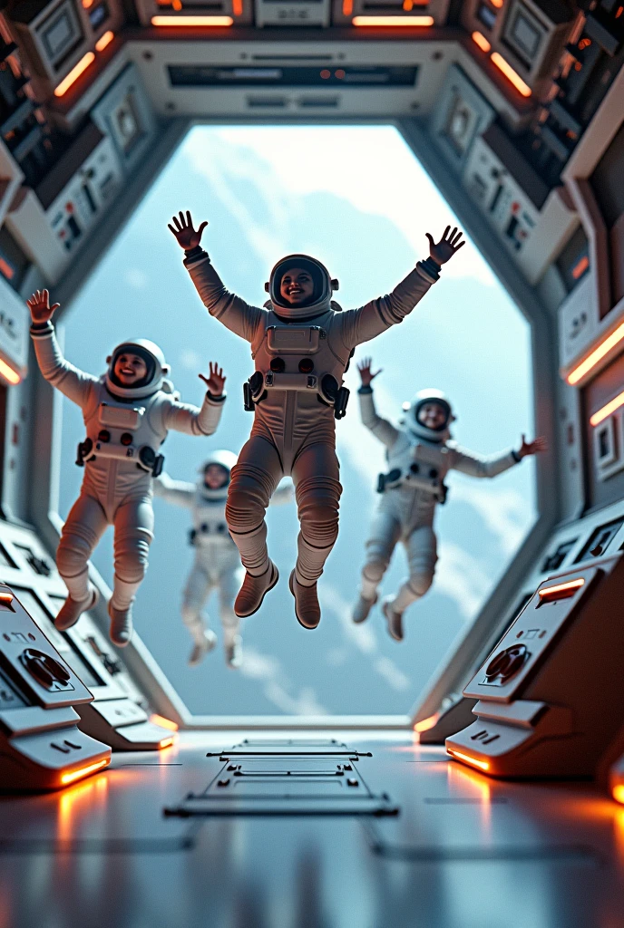 astronauts in a space station with a view of the earth, depicted as a scifi scene, science fiction digital art, science fiction scene, science fiction concept art, science fiction art, an epic scifi movie still, award winning scifi art, epic scifi movie still, science fiction style, dramatic sci-fi movie still, sci-fi fantasy wallpaper, space opera and dystopian style