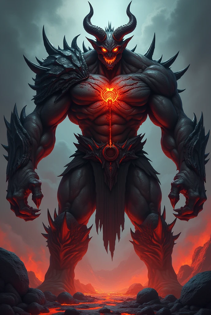 Diablo with a hot bottom and a fire at the front in the style of D14bl0