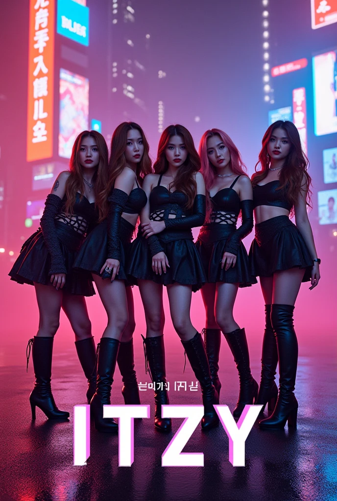 My group name is bliss, his company is souudy entertainment, The album name is "no next" Create an album cover that. A girl kpop group and the group consists of 8 people, It should be in the it girl concept