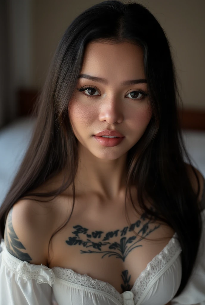 Model face, white female, 20 years old, (forced her to full deepthroat:1.2), (big eyes), (minimalistic:1.2), (wide open eyes), (Looking into camera:0.6), (spit on face), (random facial expression:1.1), (huge black dick:1.2), (black hair), (straight hair), (perfect big tits:1.2), (dildo, squatting), (Anal fuck:1.2), (threesome), (bondage), (Facefuck:1.2), (classic tattoos), (random hair colour), portrait upper body, naked,, pale skin, thick body, subtle smile, professional photo, anatomically correct, mole on lips,