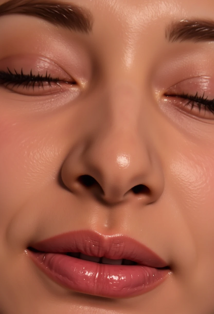 1 person,realism, surrealism, Written boundary depth, Hmm........, retina, Anatomically correct, Rough skin, High resolution, Highest quality, Very detailed, 8k (Woman with open mouth and closed eyes ), 30 years old、Black Hair、Glowing Skin、Face close-up,From below、Realistic nostrils、Long and narrow nasal cavity,、(Inside the camping tent）,Big Breasts、(Sharp Nose)Frowning performance:1.4, concept,teeth,performance,facial performances,Frowning,please raise your head、Skin shiny with sweat,Climax face after being molested,Beautiful Japanese Woman,Dill,