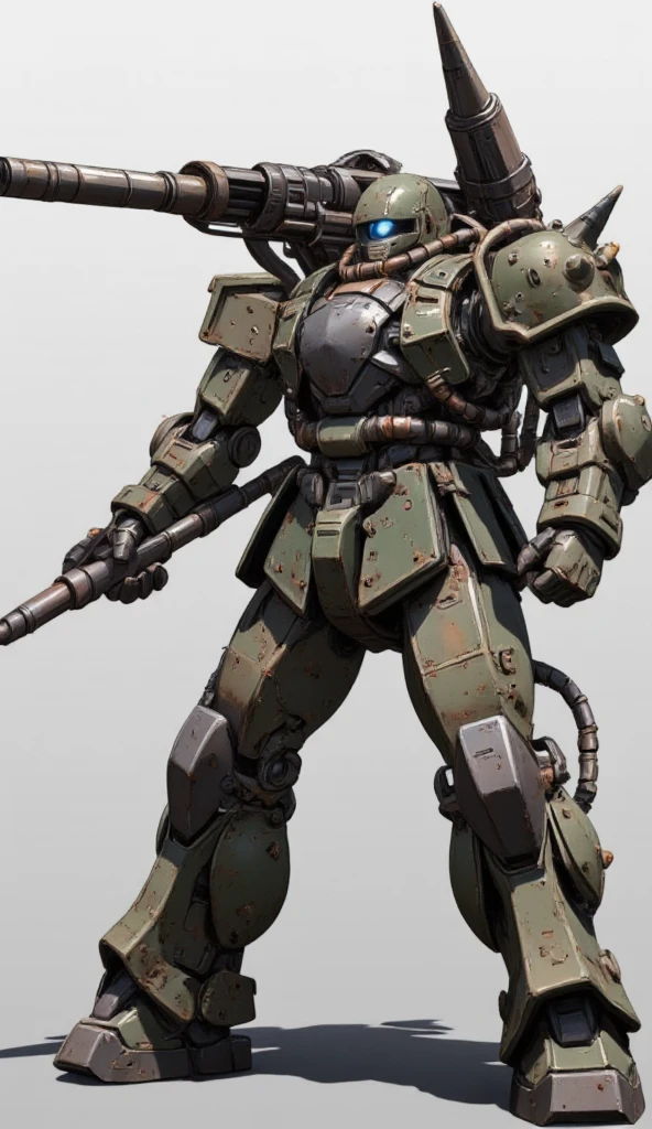 best quality,masterpiece,highly detailed,ultra-detailed, ZAKU, ZAKU, ZAKU, ZAKU,
MS-06 ZAKU, dirty, holding weapon, machinery, mecha, mobile suit, shoulder spikes, solo, standing, weapon, (((zaku))), zeon, 