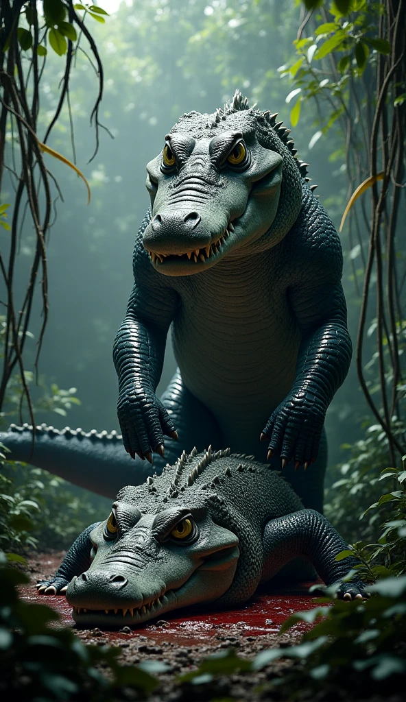 ((((feral)))), (((a large alligator is fucking a small raccoon cub on a riverbed))), river, forest, feral, animal penis, tapering ?????, (((duo, ???? sex, ???? penetration, size difference, ridiculous fit, large penetration, big penis, ??????????, urine, stomach bulge, deep penetration, hyper stomach bulge, side view, urine in mouth, holding tail)))