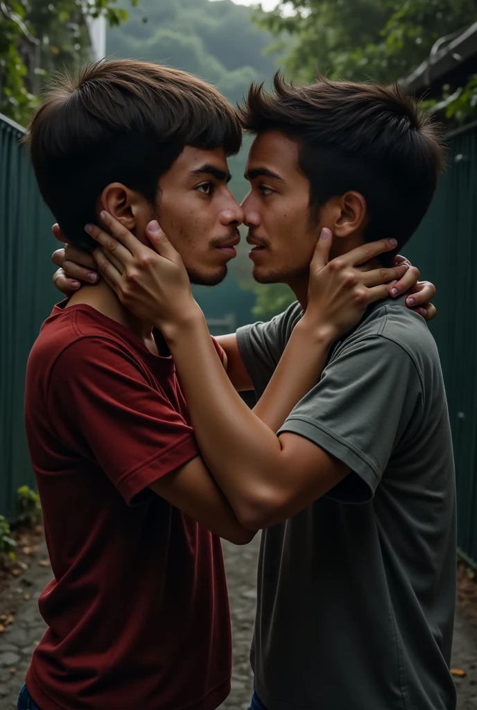 Two fury boys, outdoor,kiss, Extremely detailed
