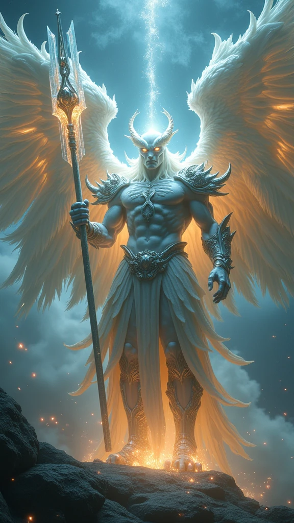 best quality,ultra-detailed,realistic,high contrast,black,white and gold color tones,exquisite lighting,ornate background,mythical elements,magical atmosphere,ethereal beauty,dreamlike,concept art,impressive illustration,fantastical creatures,dramatic shadows,meticulous attention to detail,striking composition,extraordinary realism,powerful presence,breathtaking artwork,impressive muscle definition,complex armor design,ornate patterns,regal and majestic appearance,surreal and enchanting,majestic and powerful presence,grandiose and larger than life,vivid colors,and epic-scale artwork.