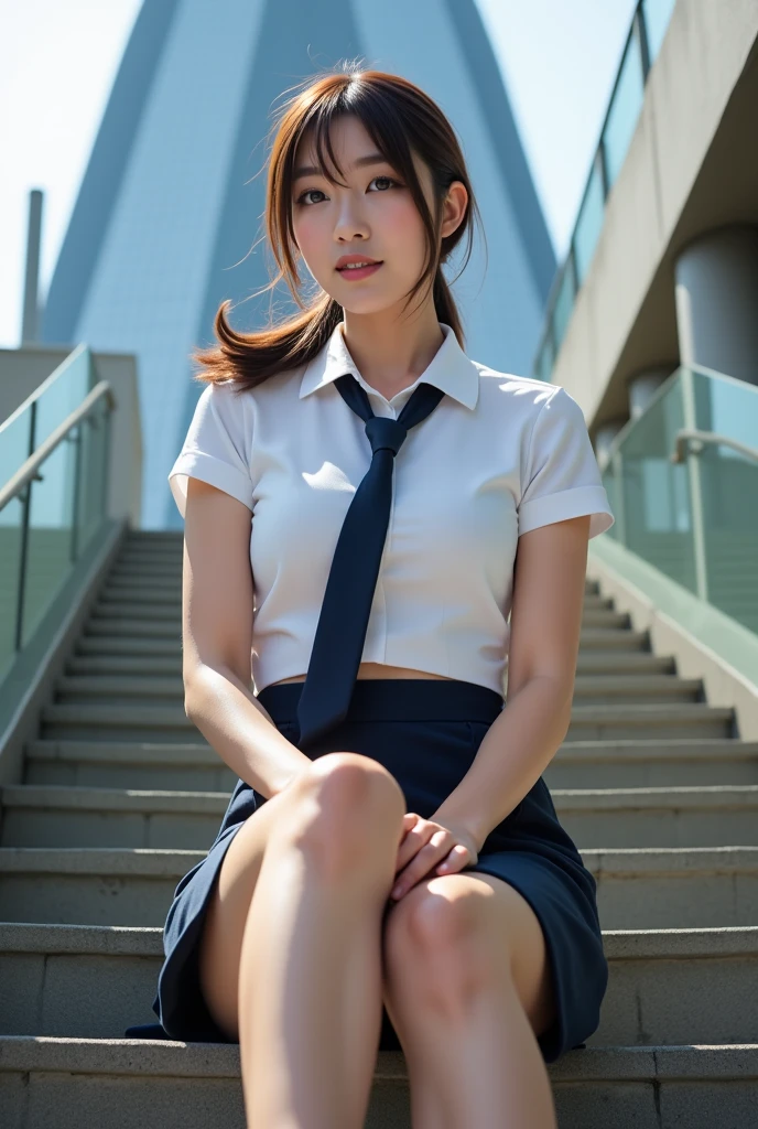セレブFemale college student, White skirt and thighs、20Year、height 162cm、、Conservative fashion, (Wearing pantyhose,Realistic black pantyhose)、Going to college、He is wearing a very thin, sleeveless black satin shirt., Wear high quality heels、A girl wearing a black see-through blouse, Wearing an elegant blouse, When wearing a very thin sleeveless shirt, Female college student, Sleeveless shirt and skirt, Wearing a silk sleeveless shirt, Wear a shirt and a short white skirt, 、 RAW Photos, (8K、Highest quality、masterpiece:1.2)、(Intricate details:1.4)、(Realistic:1.4)、Octane Rendering、Complex 3D rendering with ultra-detail, Soft studio light, Rim Light, Crisp details, Super detailed, Realistic skin texture, A closer look at the face, Beautiful details in the eyes, Highly detailed CG Unity 16k wallpaper, Compensate, (Detailed Background:1.2), Exposed thighs!!!Raise the skirt with both hands、Panties seen through pantyhose