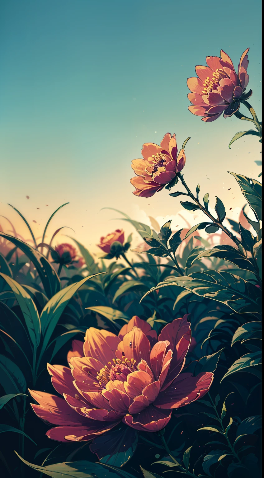 The world of microscopes , Masterpiece , Macro Photography , Spider web, film grain, Bokeh , cigarette , very detailed, bright sunny weather , Micro flowers , drop, Blur, Realistic 1 peony close-up, Blue sky background, Soft Contrast , octane render , unreal engine