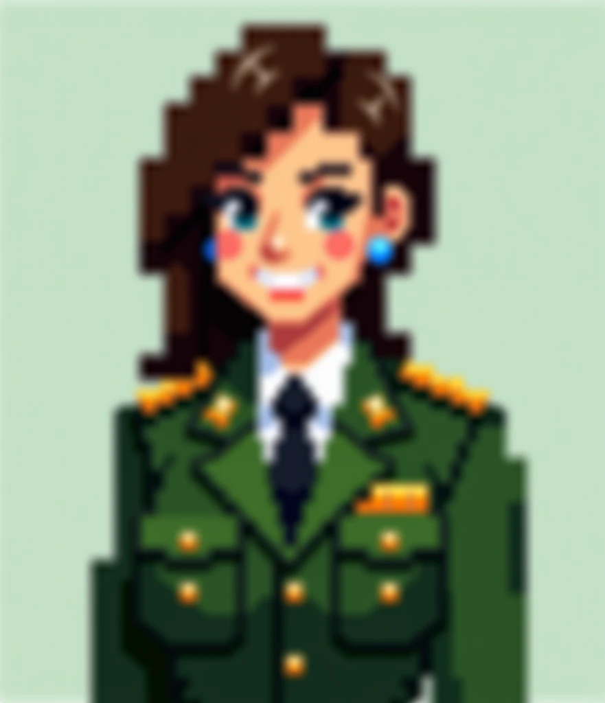 a beautiful 25 years old woman flying a jumbo jet, in the cockpit, holding on to the controls, wearing a flight captain uniform. she has reddish-brown hair, hair in a ponytail, light skin and freckles, (black eyebrows:0.8), and high cheekbones, (brown eyes), (downturned eyes), large breast (smile:0.8)