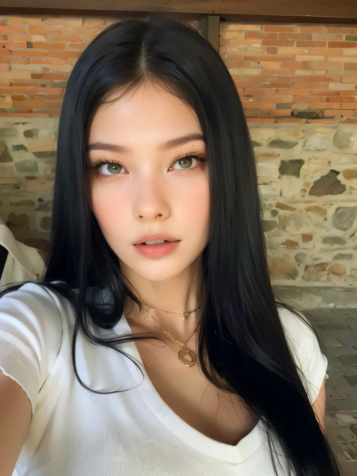 arafed woman with long black hair and a floral top, 18 years old, violet myers, 21 years old, anastasia ovchinnikova, 2 2 years old, pale-skinned persian girl, 19-year-old girl, 1 6 years old, 2 4 year old female model, female with long black hair, gorgeous woman, attractive girl