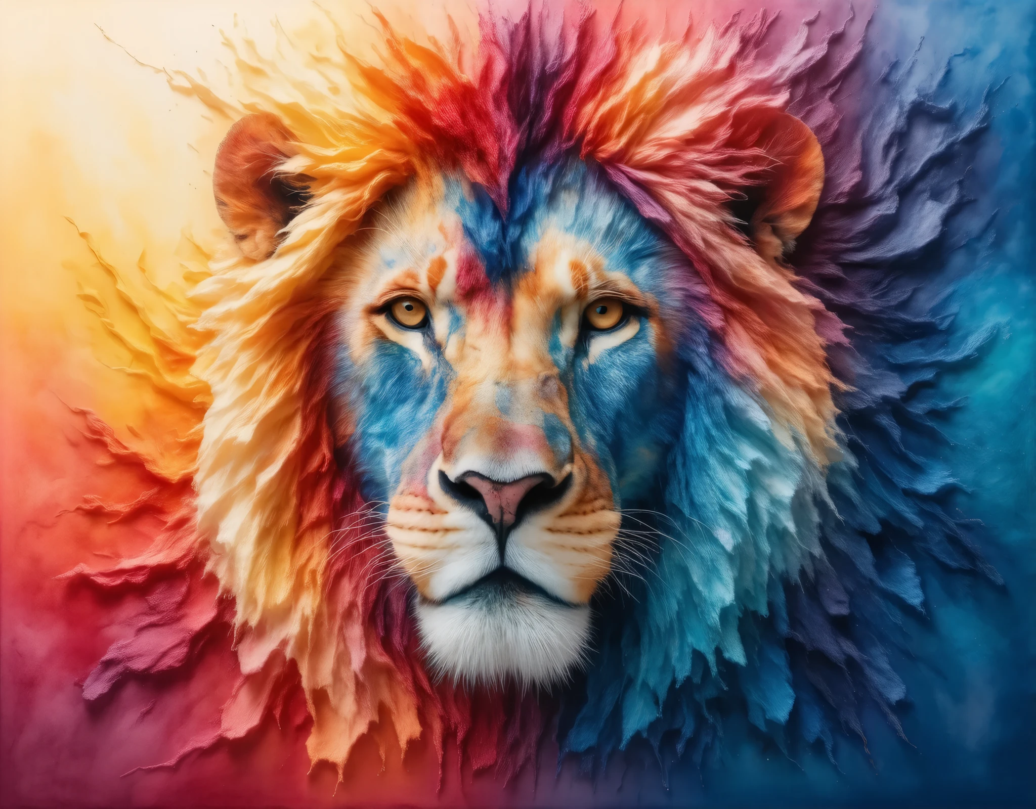 there is a lion lying on the ground, Lion Face, Proud look, Lion Portrait , lion aslan , Intimidating gaze, with Lion's Mane, Lion's Mane, proud look with roofing, proud look with roof, King of the Jungle , lion's head, Looking straight at the camera