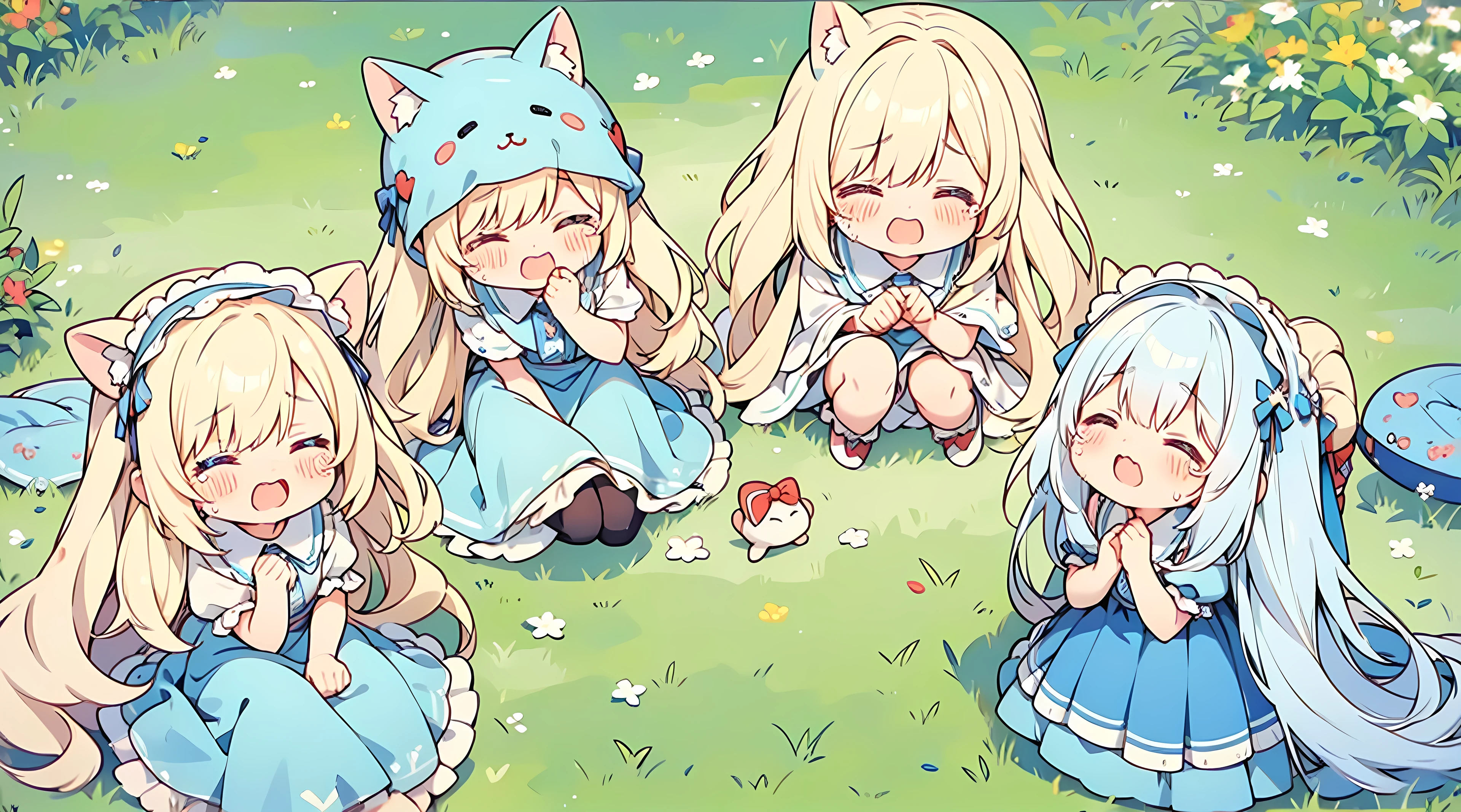 Blonde Twin tail hair Super cute cute cute cute girl Very young, very young, very young body type Being raped and violated by many men