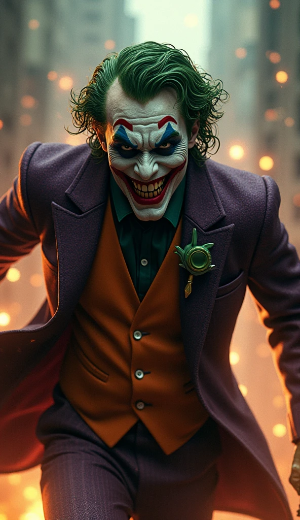 A mix between Batman and the Joker
