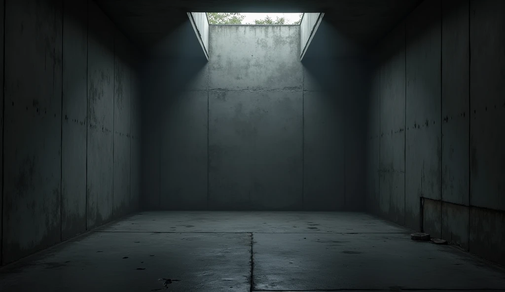 Dark concrete room、There is no one