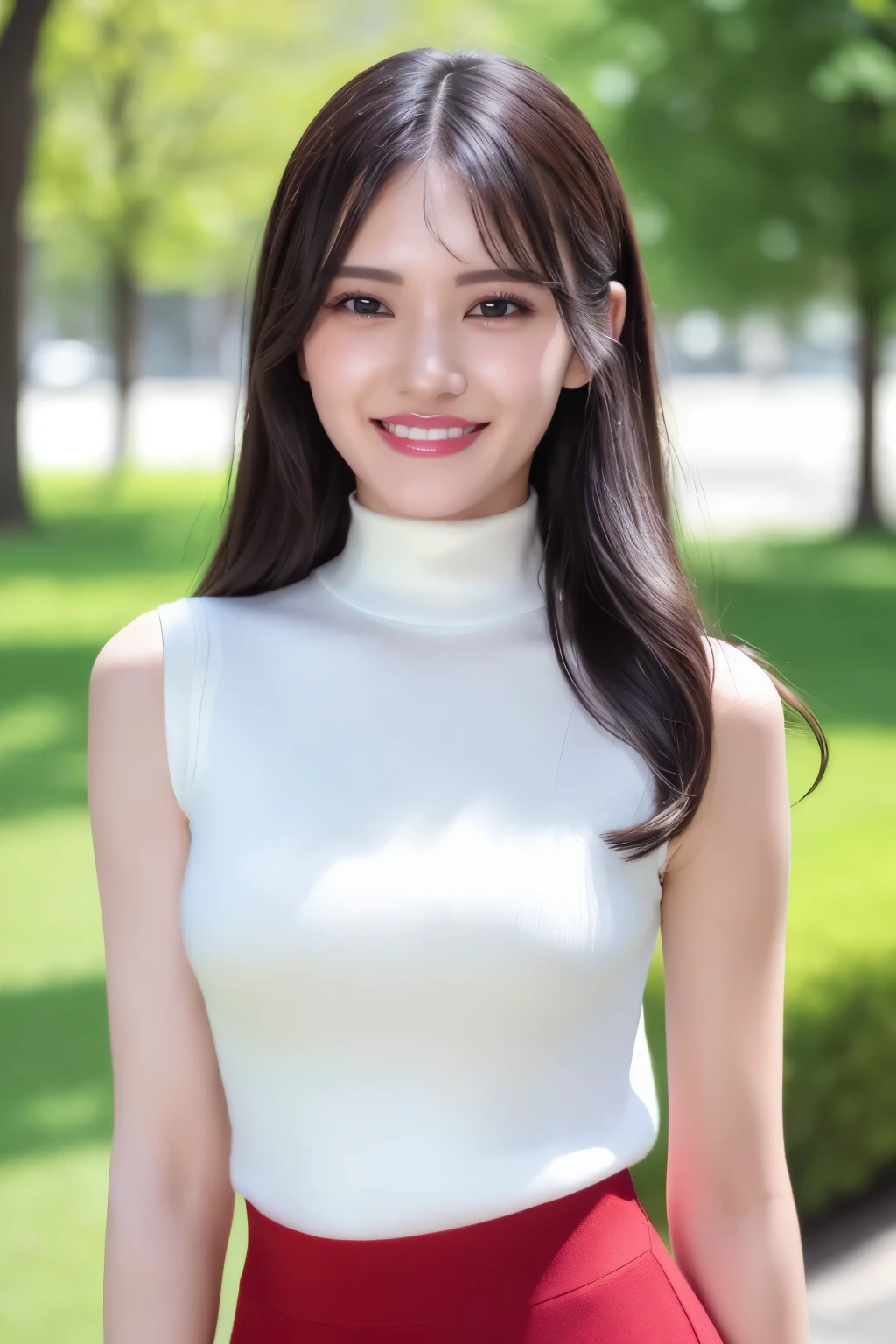 solo,1girl,smile,long hair,looking at viewer,realistic,shirt,skirt,long sleeves,black skirt,white shirt,
best quality,masterpiece,illustration,CG,unity,8k wallpaper,Amazing,finely detail,masterpiece,official art,incredibly absurdres,huge filesize,ultra-detailed,highres,extremely detailed,realistic,outdoors,turtleneck,light contrast,,<lora:Mizuki Saiba_20240523172016:0.8>