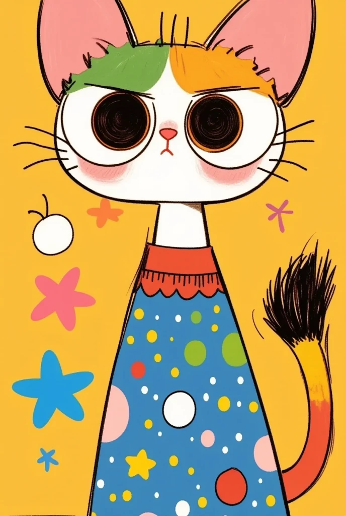 1 cartoon cat，