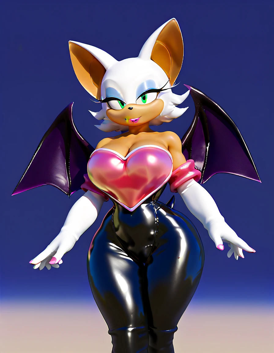 Masterpiece, high quality, studio quality, intricate details, 4k, 1girl, Rouge the Bat, party dress, eyes open, blue eyes, big breasts