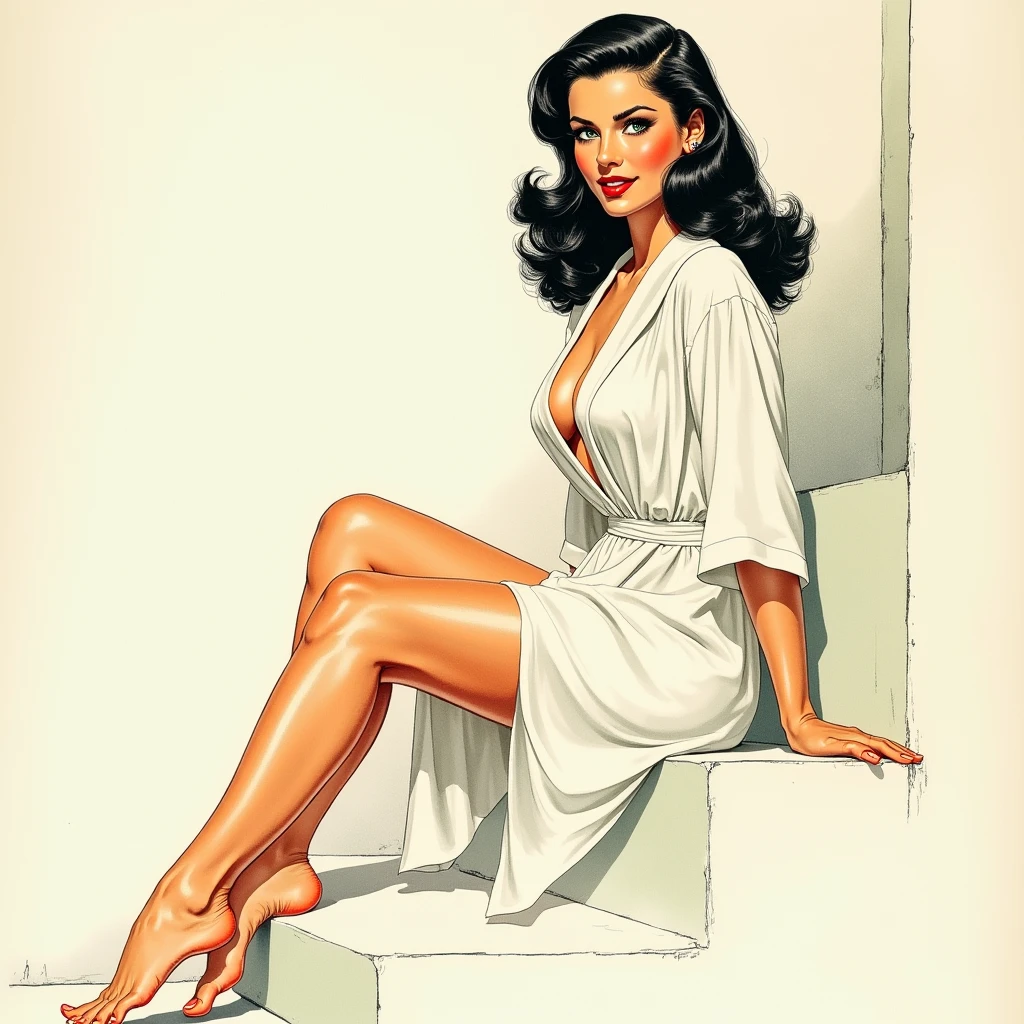 Sophia Loren with red lipstick,