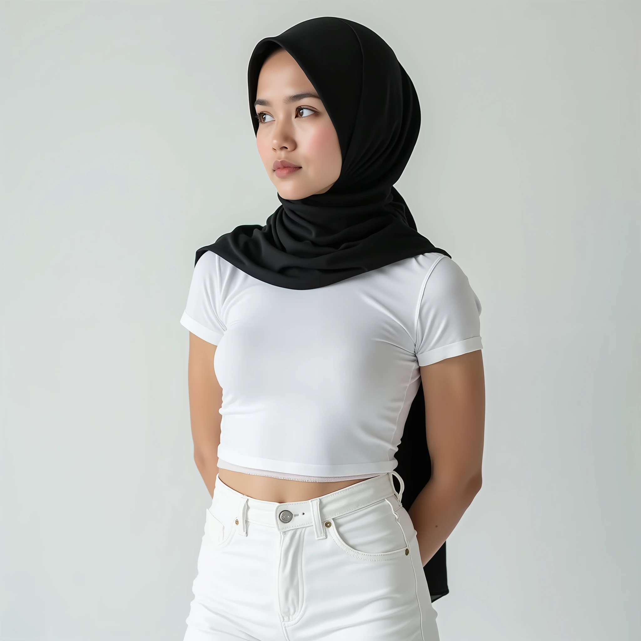The woman is fair and plump、Brocade jade hairpin、Flower-eyed fox、A fat woman,The whole person looks full of mature charm,Like a branch of osmanthus in full bloom,Exudes a rich aroma, hijab