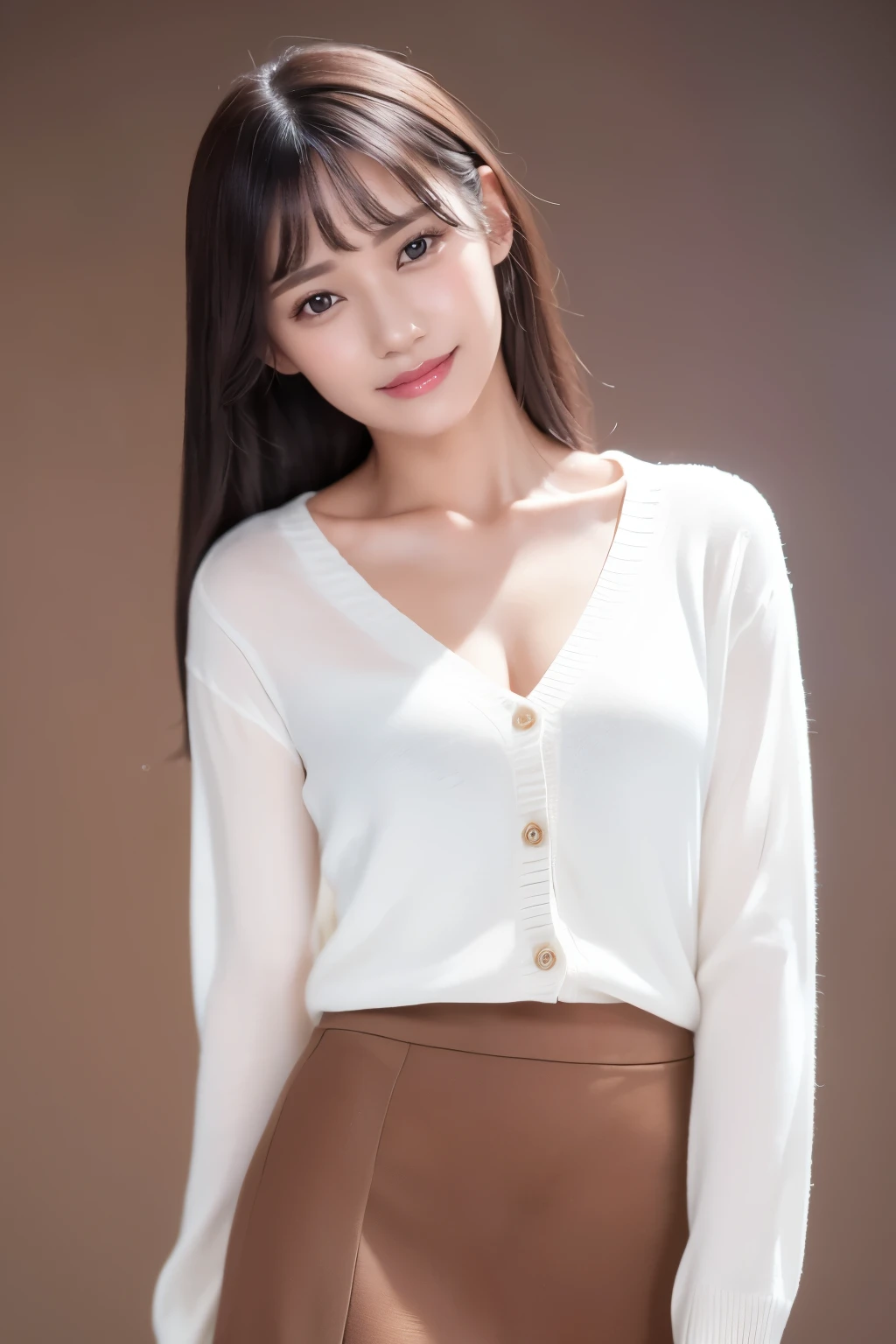 Smile,absurd,Please shut your mouth,Balanced Eyes,(Top Quality Details:1.2),Practical,8K HD,Very detailed,High quality textures,Intricate details,Detailed texture,Finely,High Detail,Highly detailed CG,(Short skirt,black,Long legs,Huge breasts,White long hair),A bustling city,Necklace,Looking at the audience,stand up,(1 face.2)。