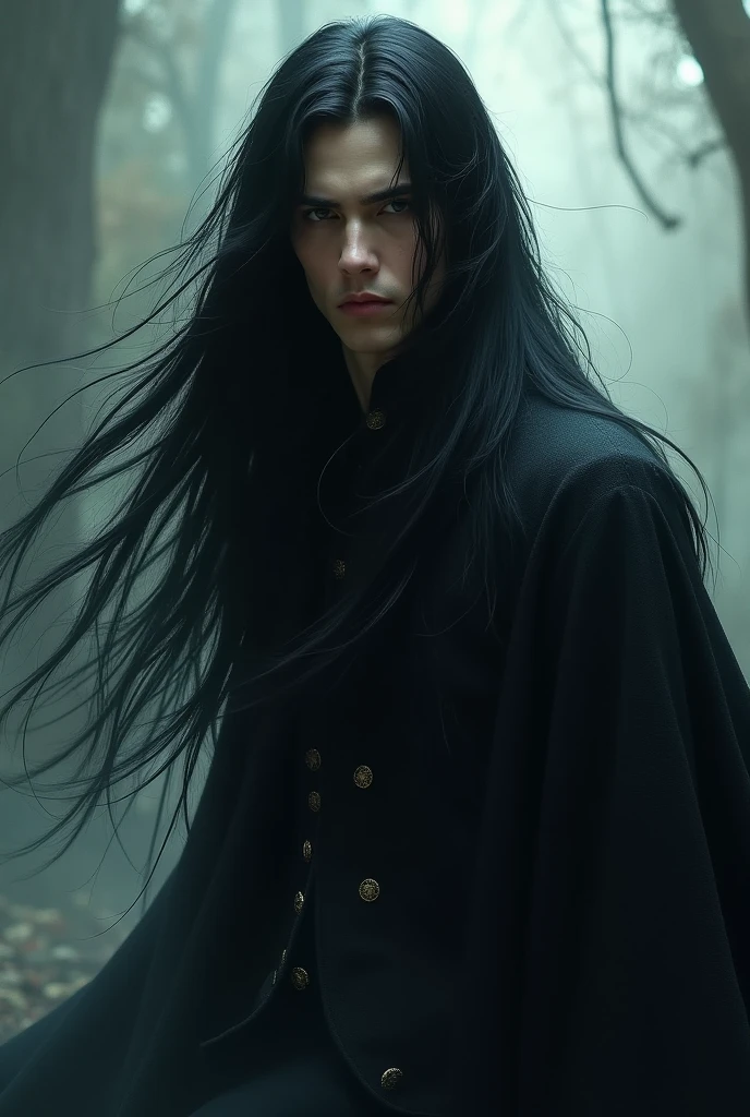 This character is known for his long black hair that covers most of his face and his torn garment