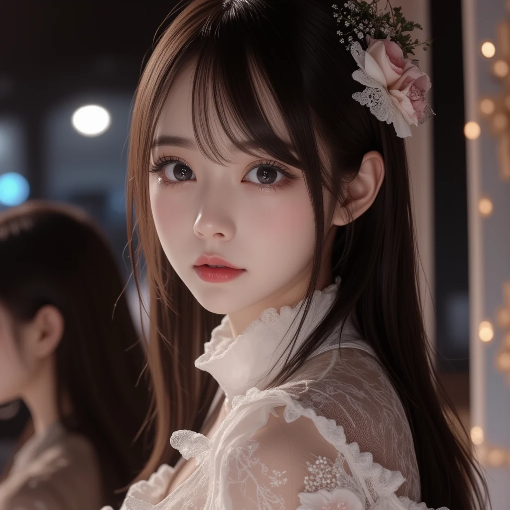 8k,   ultra high definition,  top quality, Masterpiece,rule of thirds,golden ratio, surreal,photograph, one woman,( girl :1.3), cute, cute顔, 細部まで  beautiful eyes, 細かく  Detailsに,Masterpiece,一人の girl :1.2,  Japanese Women, princess,extream close up,smile, black hair straight long,ID photo,future, luxurious and beautiful ,sunset,((beautiful turtleneck sweater:1.5)), fancy fashion, Luxurious Decor,(BDSM Femdom),(cute girl),(Upper class woman:1.5),At dusk, Detailsな顔,anger, charming eyes,(ポートレートphotograph:1.4),( photographのような画像 :1.4),  fantasy art,( beautiful faces:1.4),美しく charming eyes、  beautiful eyes,Silver Remaining,( Thin Waist:1.4)、(Beautiful :1.4),  pink lips, profile,((( ideal body shape))),Small bust, A cup :2,、 portrait:2、  perfect anatomy、鮮明な  Details、  Details, thin lips,完璧で beautiful faces ,完璧で cute顔,   Detailsな肌 ,  Perfect Limbs 、  Thin Waist,  surreal,Light and Dark,  fashion magazine cover,backlighting