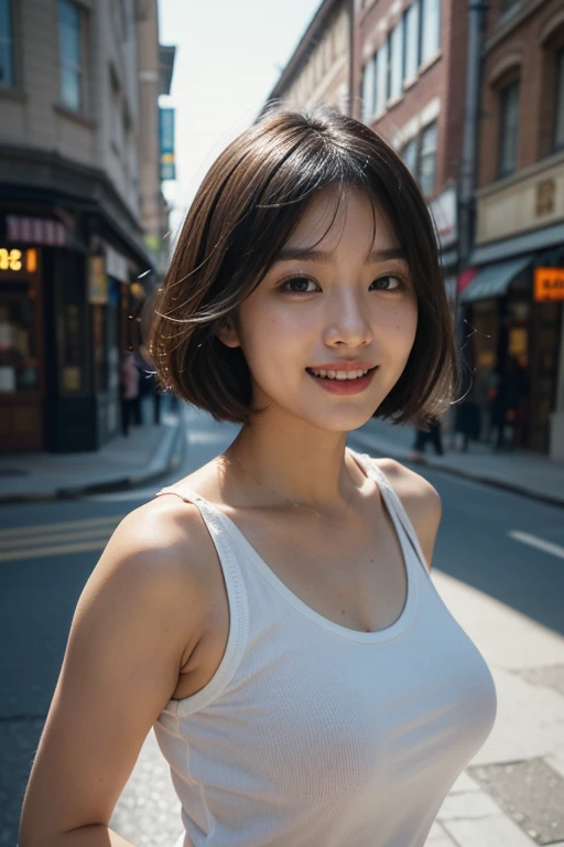 ((Best Quality, 8K, Masterpiece:1.3)), Focus: 1.2, Perfect Body Beauty: 1.4, Buttocks: 1.2, ((Layered Haircut, Breasts: 1.2)), (Wet Clothes: 1.1), (Rain, Street:1.3), Bandeau Dress: 1.1, Highly Detailed Face and Skin Texture, Fine Eyes, Double Eyelids, Whitening Skin, Long Hair, (Shut Up: 1.3), Smile