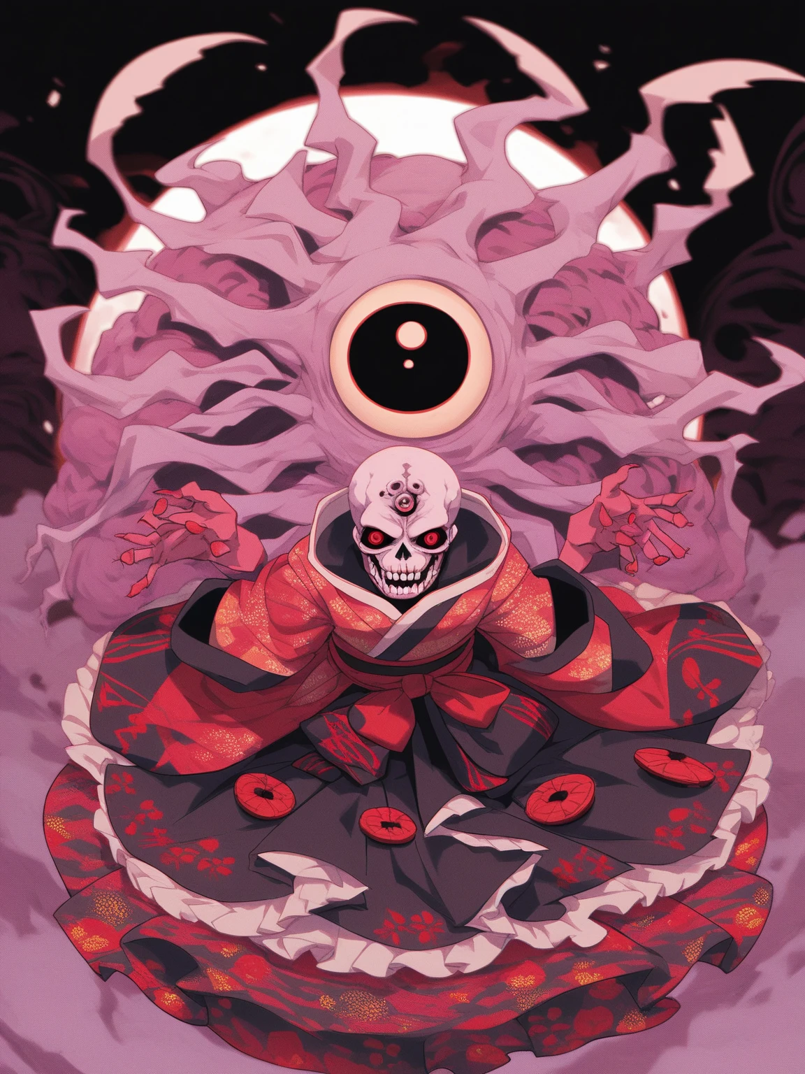 Draw a white face,A werewolf with a red heart in his hand, inspired by Philippe Druillet, ding-dong , yoshitaka amano and junji ito, moebius and kilian eng, cybernetic demon dreaming, melted cyborg, Bio mech, HR Giger ) ( ( Stained glass, Biological HR performance style