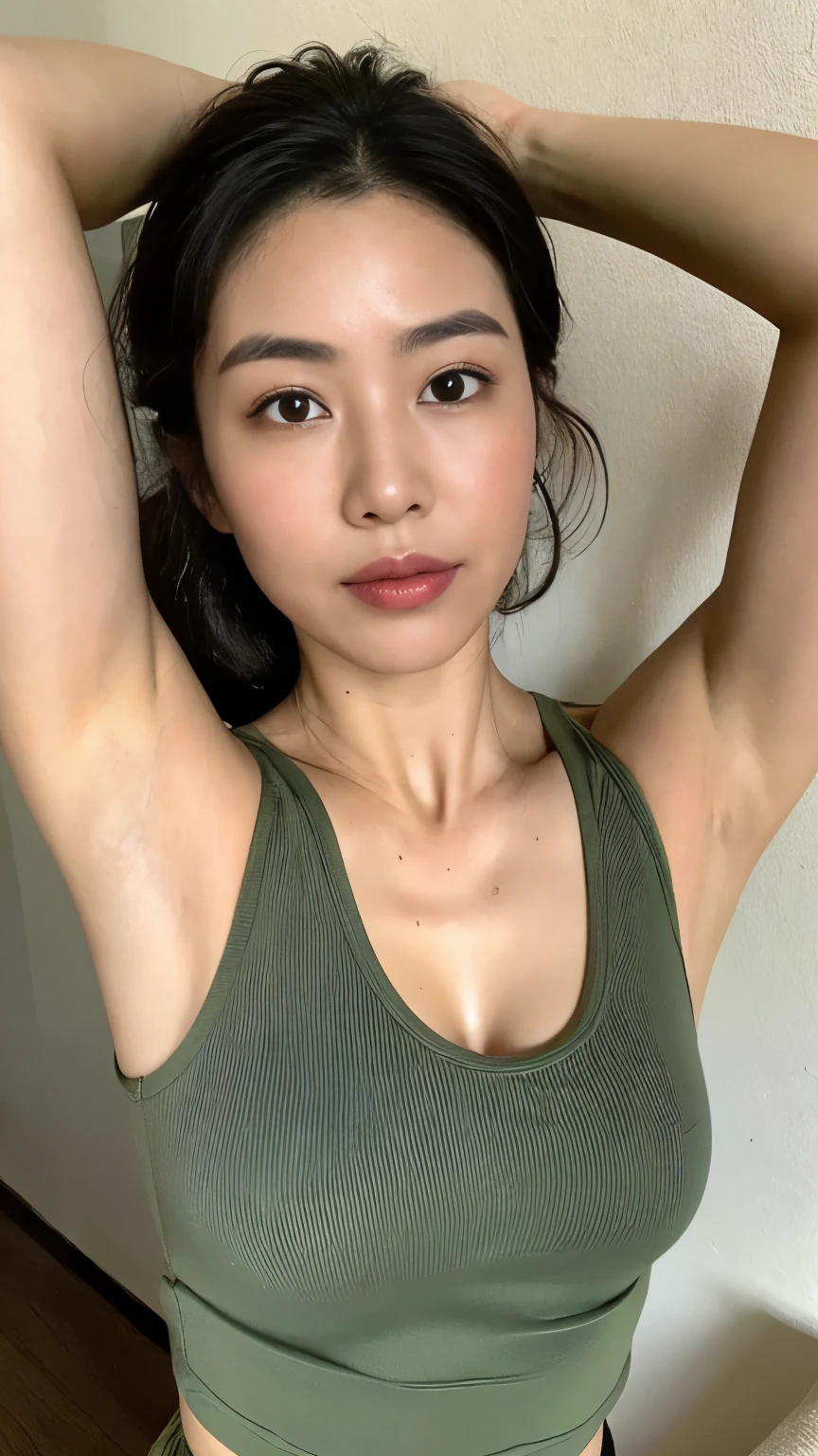 eaArt Bot Txt2Img Default 16:16:00 Expires in 13 days(s)
(highest quality:1.2),(Perfect beautiful face 1.2),(Perfect and beautiful posture:1.2),(Attractive female wrestlers:1.2),Big and ample breasts,Black hair ponytail,sports bra too small,(Face close-up:1.2),(Abnormal sweating:1.2),Lying in bed,Clear Eyes,Looking into the camera,Kiss the camera,((Cleavage,I sweat a lot in my armpits))Smooth underarm skin,