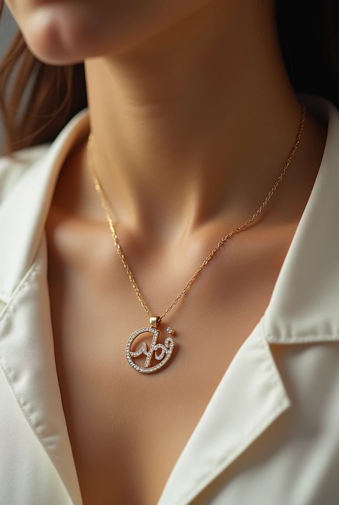 i want to make a picture of locket which is made up by overlapping of two
 letters 'i7' and this locket is wored by abaya wearing girl's neck