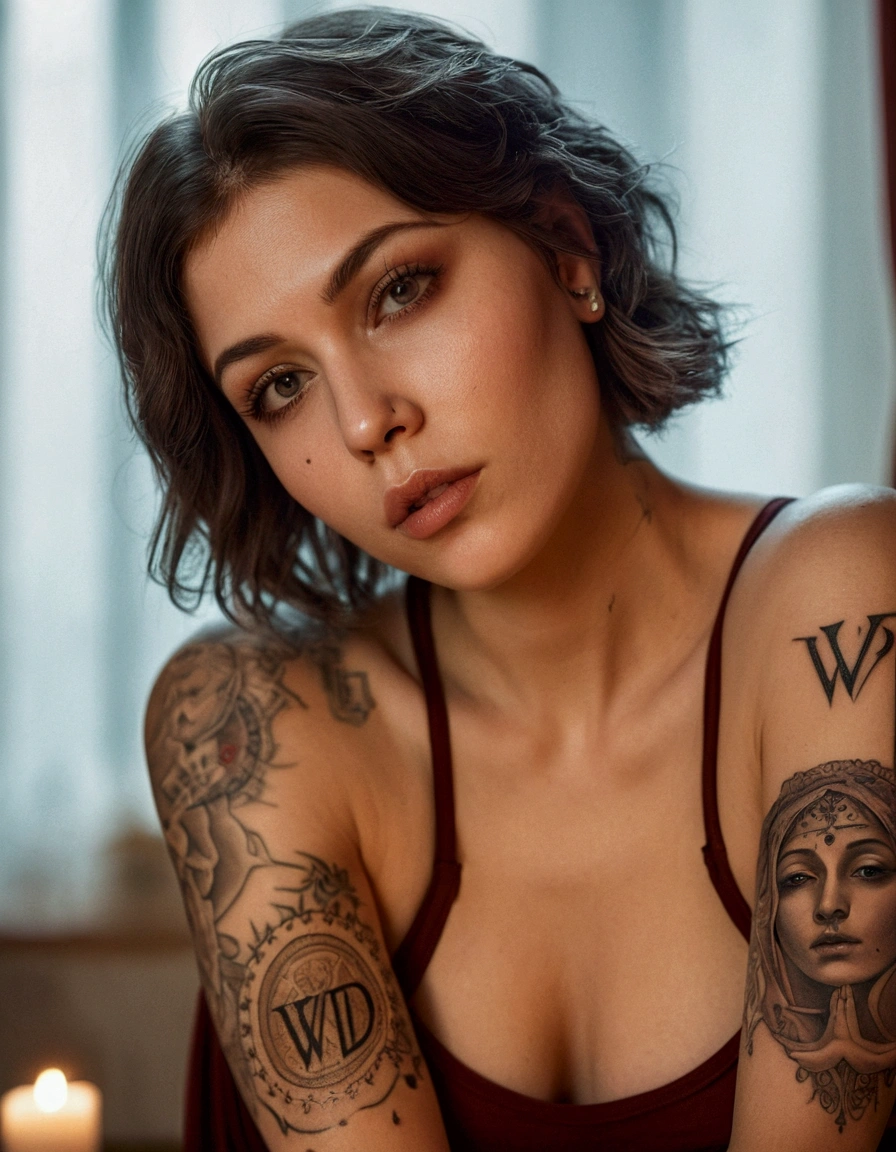 tattoo that says Natasha, on a man's arm