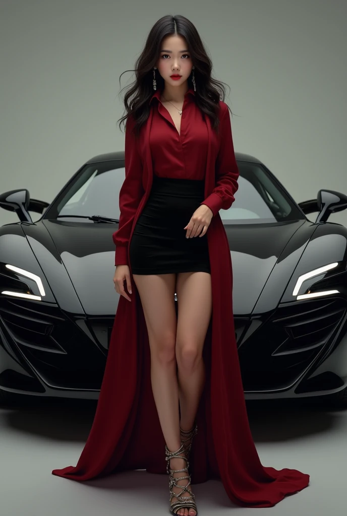 beautiful girl and sports car