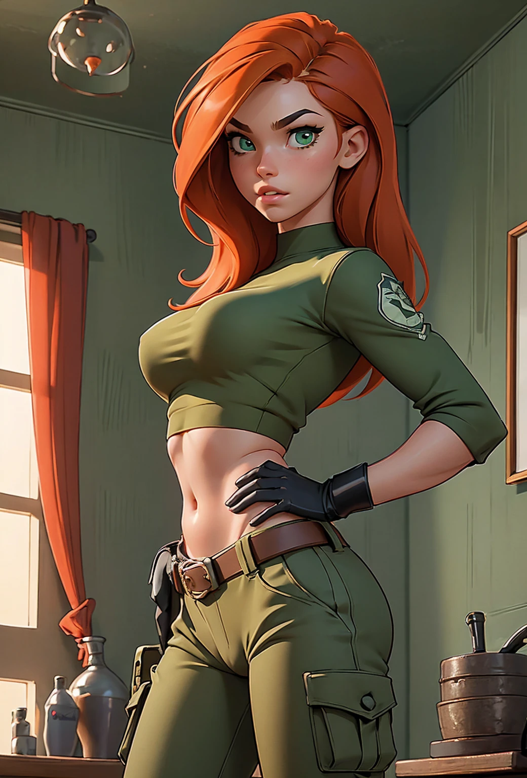 Kim possible on her bed touching herself looking at porn on a laptop. Looking shocked when viewer walks in