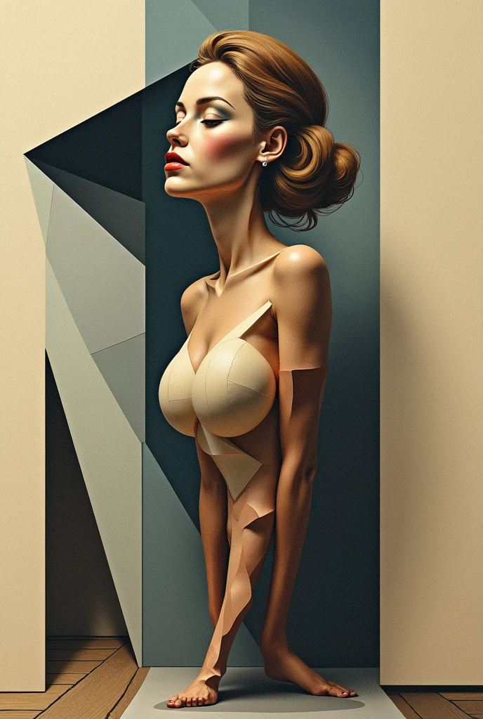 female perfect fullbody, minimalism style, abstract style, flat colos, nipples big, pubis shaved, painting minimalism, face european caucasuian cute, glass window, logo design, fullbody, illustration, arrt drawing, lines, frontal view, light and shadow, hands up