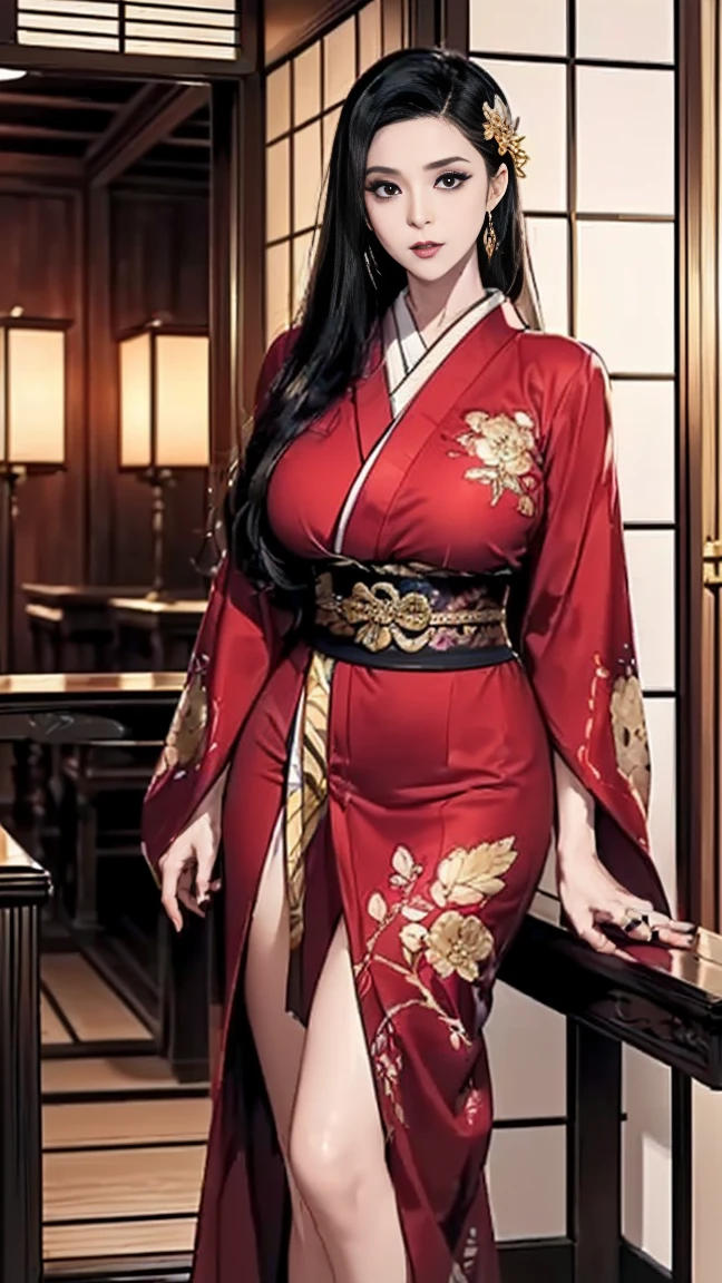 Best Quality, Masterpiece, High Resolution,detailed face,full body, 1girl,sexy, sexy kimono Costume, , Real People, (High Detail Skin: 1.4), SLR, Soft Light, High Quality, High Resolution, Background fantasy world, dynamic pose , flirty pose, smile , charming face , long hair , cherry bloosom, ,flirty pose