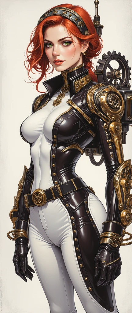 (((Brigitte Nielsen))), (((back view))), (((perfect ass))), ((( soldier suit ))), (((white short haircut))), (((Russian girl))), ((high collar)), (((red army suit))), (((best qualityer: 1.4))), (Unbeatable masterpiece), (hiper HD),(CG 8k hyper-realistic), (((brave face))), (((breasts big))), (((hyper feminine))), sexly girl, ((( sculptural body ))), (((1 Kizi))), Kizi cibernética de 25 anos com perfectbody,,Beautiful and well-groomed face,muscular body:1.2,solid color detailed jacket, (Head to thigh photos), Complex equipment, green dark,Long pants,Tight clothes are dark,With white stars and off-white stripes,,,,,Armor Metal Electronic Parts, Poison tattoos ) INFO, Kizi, (((standing alone))), pirralha violent, ((())), sexly, pose de atitude, work of art, post-apocalypse, (((manga style))), bounty hunter, violent, Manic, the way you want, slenderbody, thin but strong, perfectbody, roupa moderna, advanced technology, neon, sleeves with vertical striped pattern, neutral background, (( cowboy shot )). intricate visual