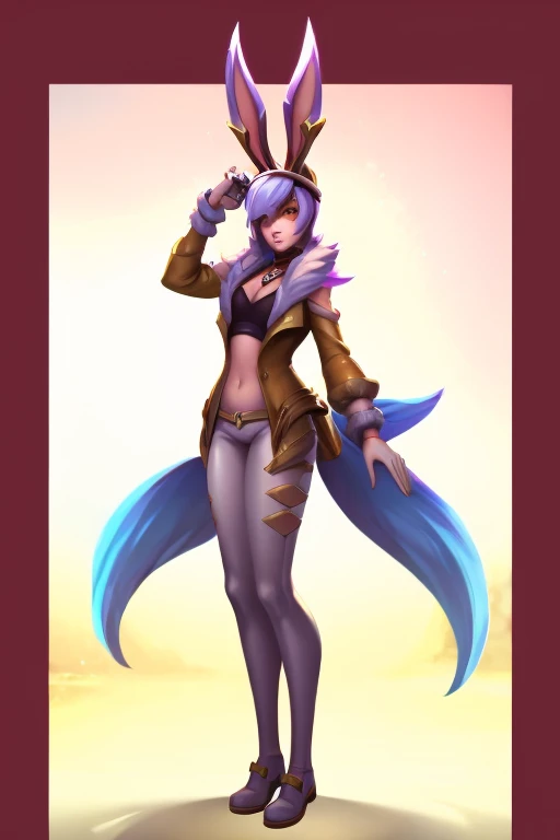 Female furry teenager fusion sara the Bunny jinx akali and ahri kda league of legends tiny toons adventure style 