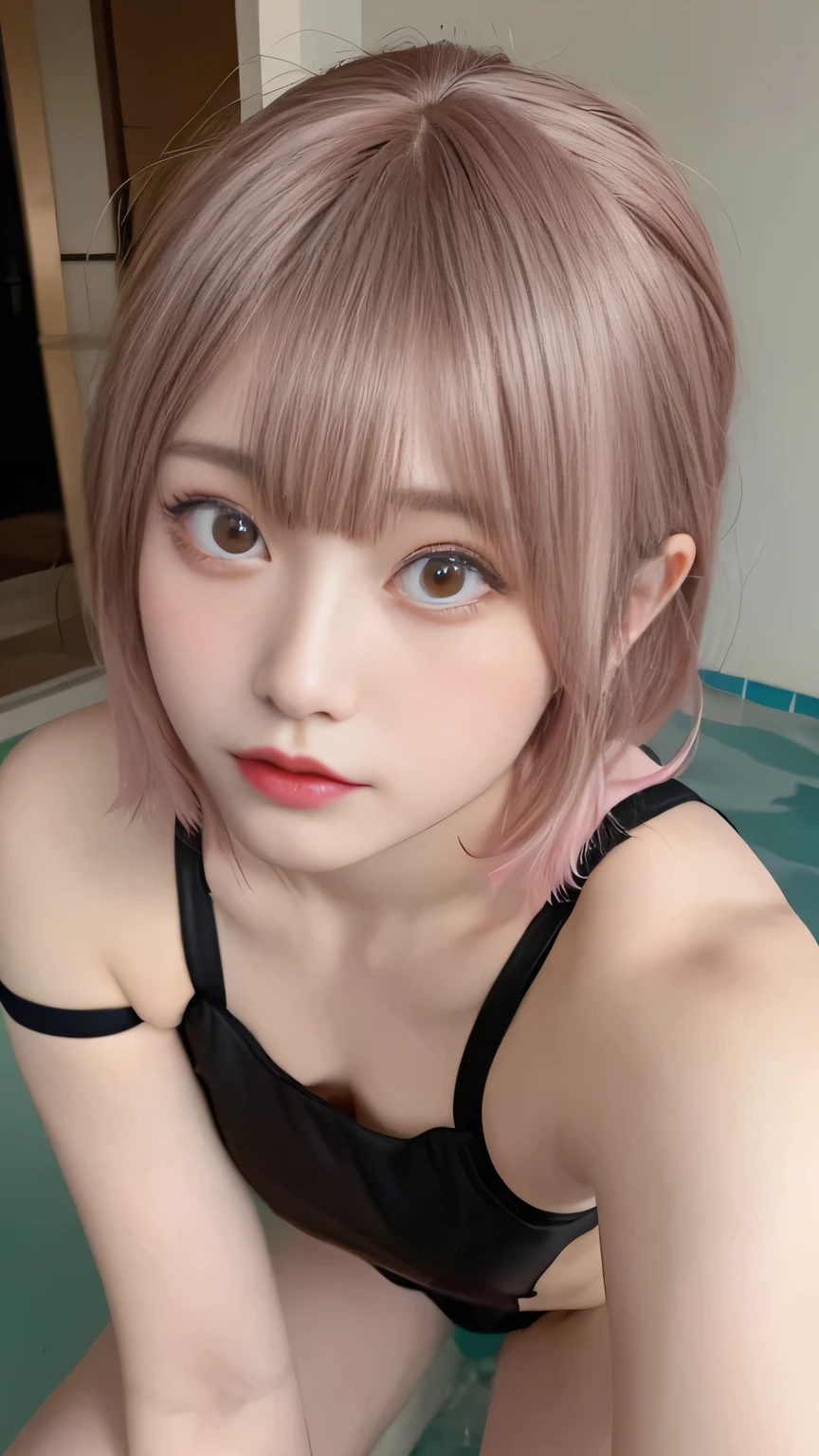 最high quality、high quality、Best image quality、8k、最High resolution、High resolution、最high quality、masterpiece、Detailed and realistic human body、Detailed and realistic skin、Realistic face in every detail、Realistic reproduction of every detail、Detailed and realistic lips、Detailed and realistic teeth、Detailed and realistic ears、Detailed and realistic hair、Detailed and realistic arms、Realistic reproduction of every detail、Realistic fingers in every detail、(Beautiful Hands、thumb1reference4)、Realistic feet down to the last detail、((Beautiful Japan))、(Japanese Model), (Japanese women)、((beautiful girl))、(Black Hair)、(Sexy Looks)、((whole body))、((Beautiful upturned breasts))、(Slim Style、Slim fit)、(whole body光沢肌、Fair skin)、((A short white towel wrapped around the body.))、((Thin, The wet towel clings tightly to her skin..))、(Soft natural light)、((寝転んでSoak in a hot spring))、((Sleep in hot springs))、((Soak in a hot spring))、((Extremely clear hot spring water))、((The main body seen from the water surface))、((A hot spring filled with thick steam))、((A lot of steam rises from the hot spring......))